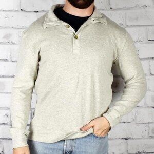 Nautica Lightweight Neutral Colorway Waffle Weave Polo Style Sweater